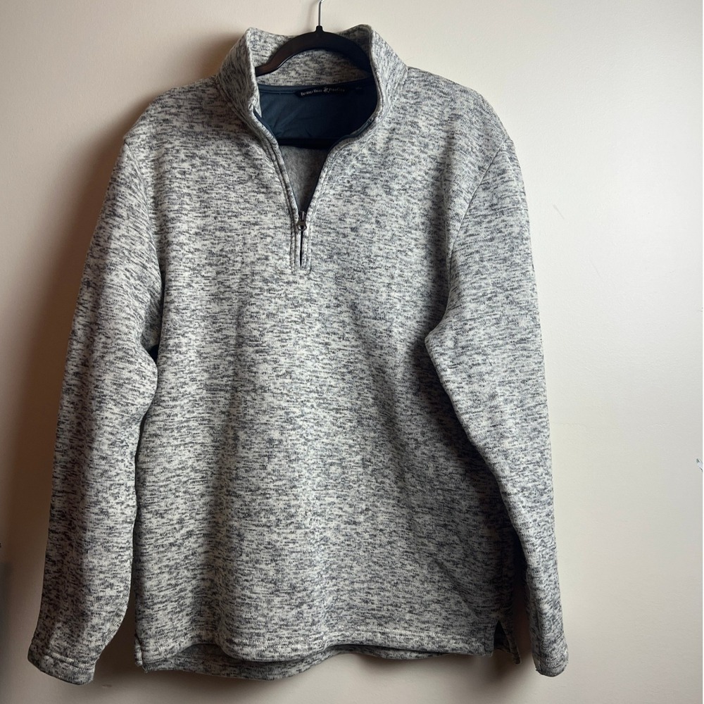 Beverly Hills Polo Club Mens Grey Marl Quarter Zip Fleece Pullover Gorpcore L